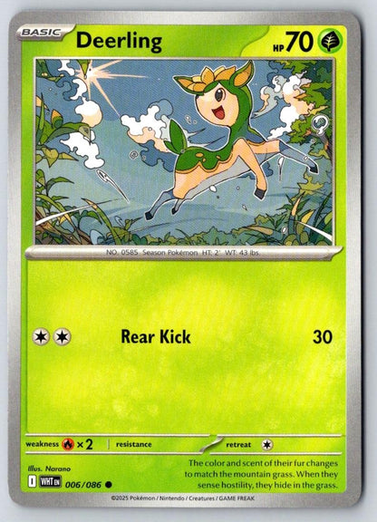 Deerling 006/086 Common White Flare Pokemon Near Mint