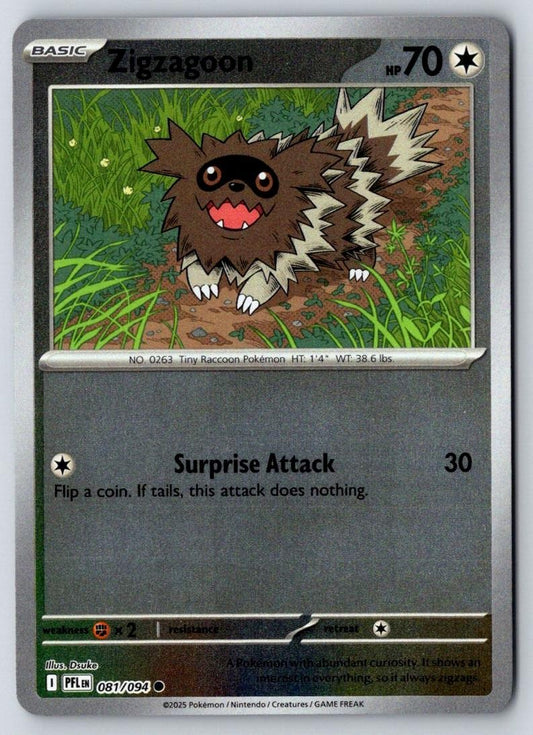 Zigzagoon 081/094 Common Phantasmal Flames Pokemon Near Mint