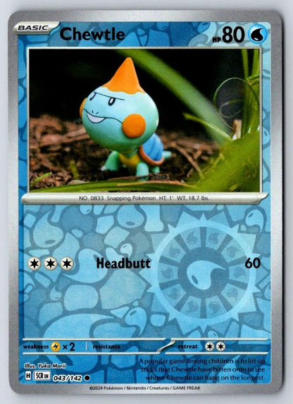 Chewtle 43/142 Common Stellar Crown Pokemon Near Mint