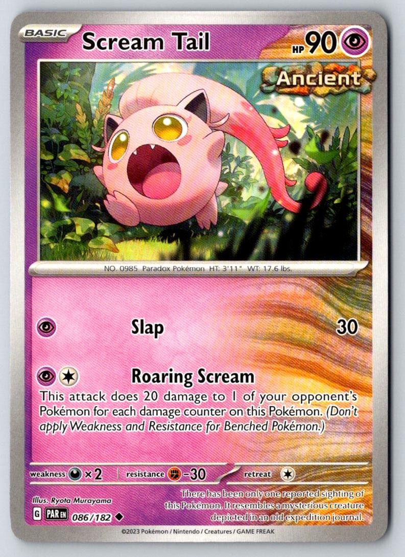 Scream Tail 086/182 Uncommon Paradox Rift Pokemon Near Mint