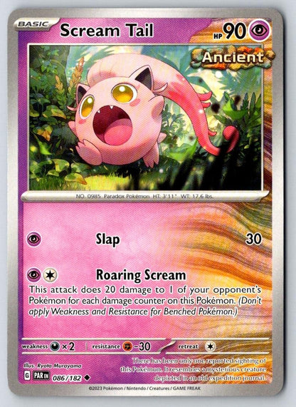 Scream Tail 086/182 Uncommon Paradox Rift Pokemon Near Mint