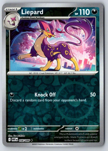Liepard 056/086 Uncommon White Flare Pokemon Reverse Holo Near Mint