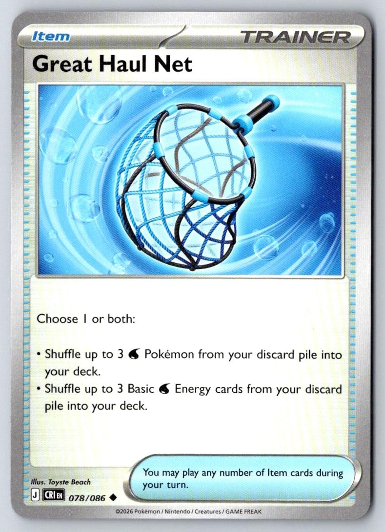 Great Haul Net 078/086 Uncommon Chaos Rising Pokemon Near Mint