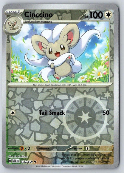 Cinccino 126/159 Uncommon Journey Together Pokemon Near Mint