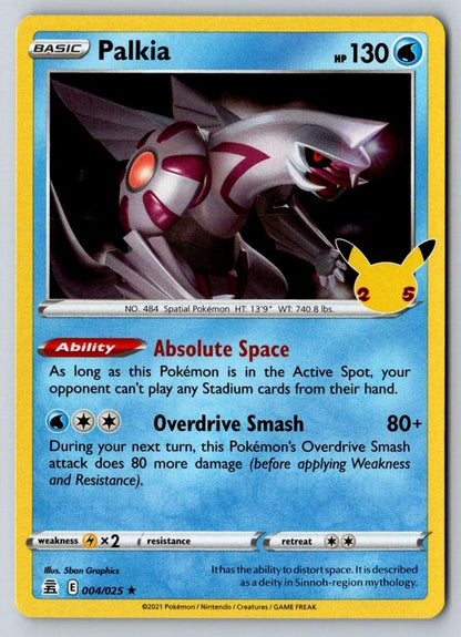 Palkia 004/025 Rare Celebrations Pokemon Holo Near Mint