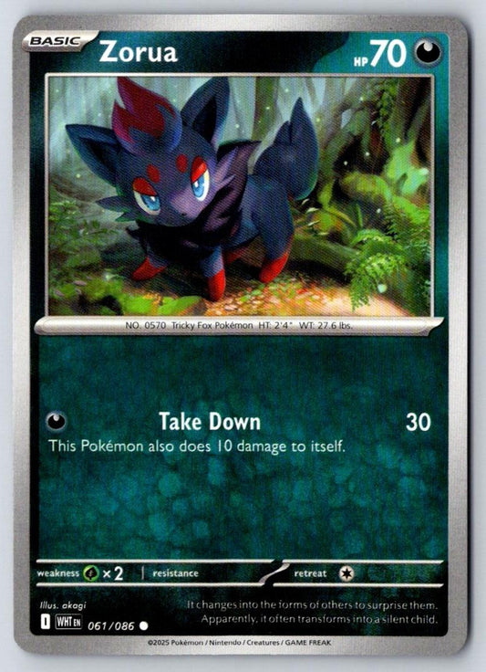 Zorua 061/086 Common White Flare Pokemon Near Mint