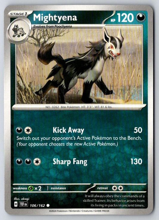 Mightyena 106/162 Common Temporal Forces Pokemon Near Mint