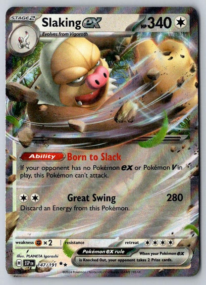 Slaking ex 147/191 Double Rare Surging Sparks Pokemon Near Mint