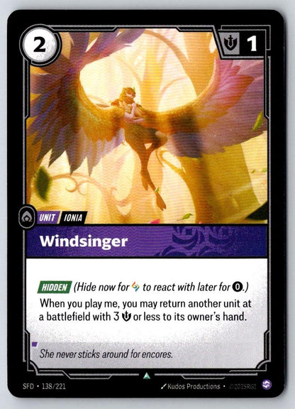 Windsinger 138/221 Uncommon Spiritforged Riftbound Near Mint
