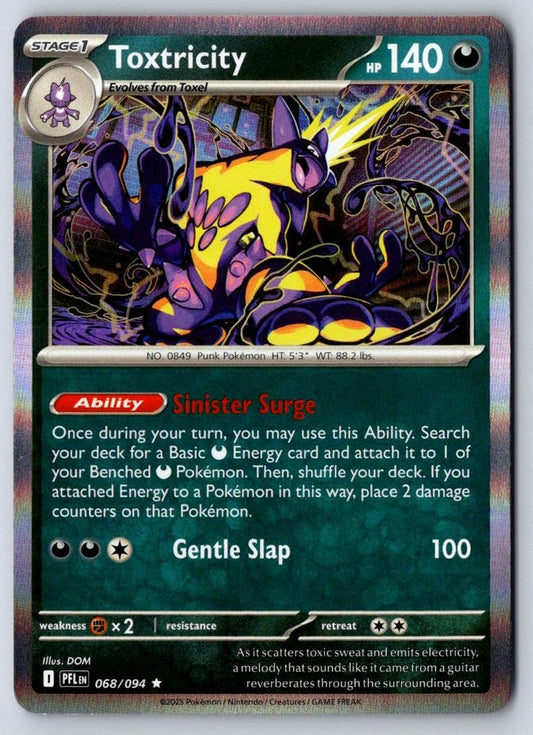 Toxtricity 068/094 Rare Phantasmal Flames Pokemon Holo Near Mint