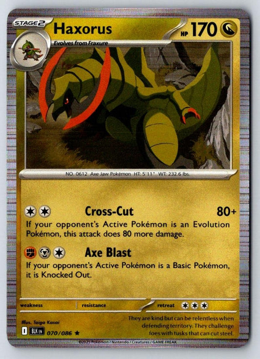Haxorus 070/086 Holo Rare Black Bolt Pokemon Near Mint