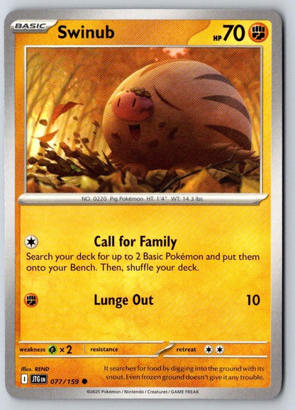 Swinub 077/159 Common Journey Together Pokemon Near Mint