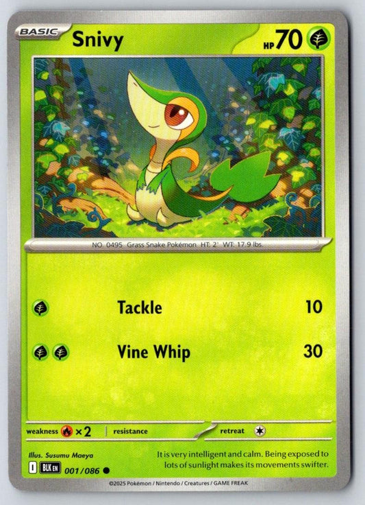 Snivy 001/086 Common Black Bolt Pokemon Near Mint
