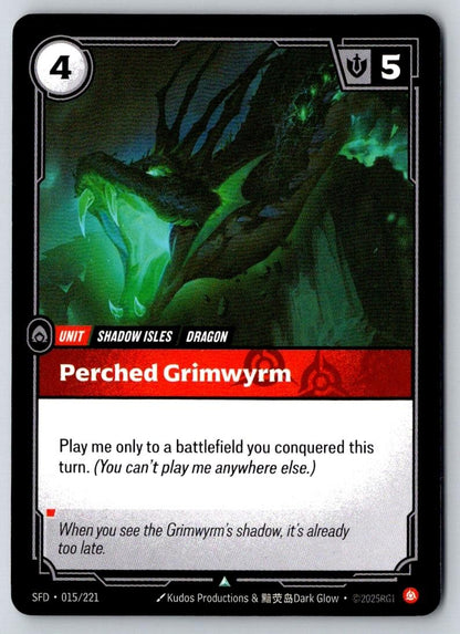 Perched Grimwyrm 015/221 Uncommon Spiritforged Riftbound Near Mint