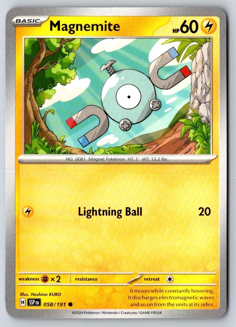 Magnemite 058/191 Common Surging Sparks Pokemon Near Mint