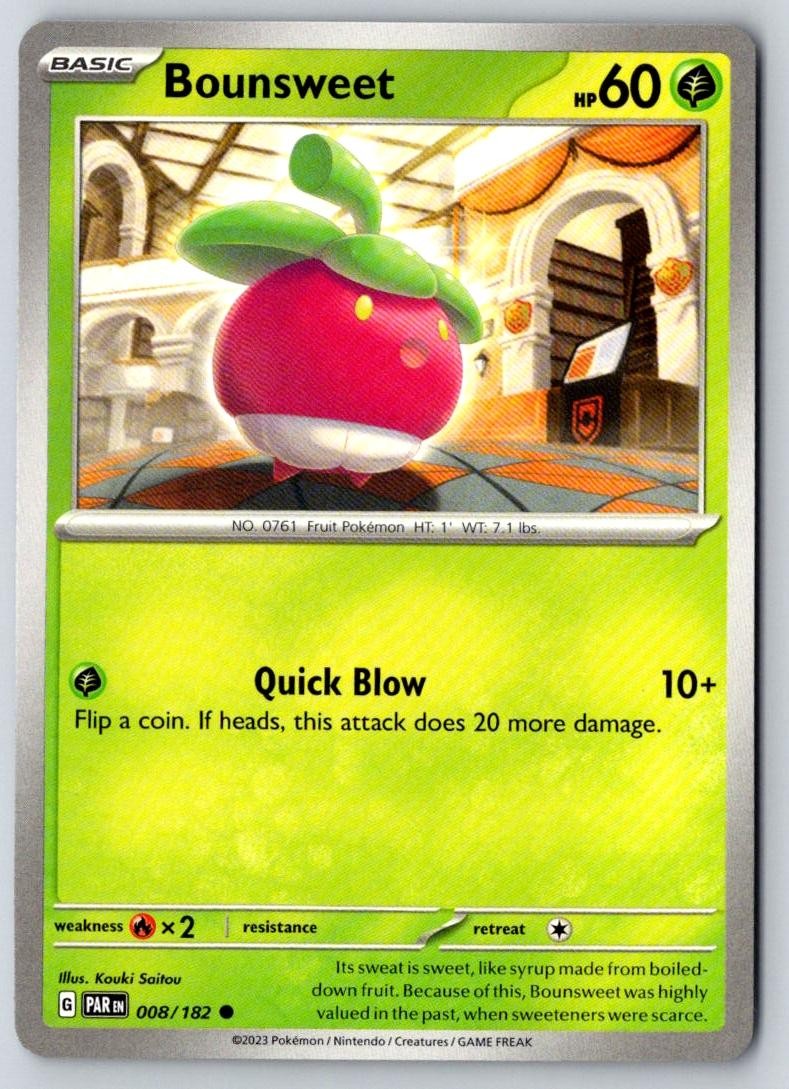 Bounsweet 008/182 Common Paradox Rift Pokemon Near Mint