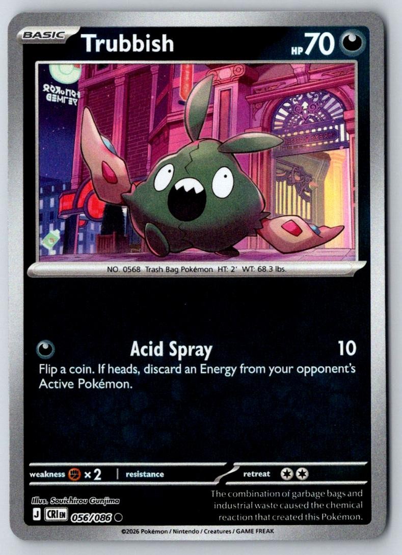 Trubbish 056/086 Common Chaos Rising Pokemon Near Mint
