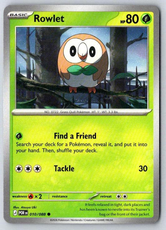 Rowlet 010/088 Common Perfect Order Pokemon Near Mint