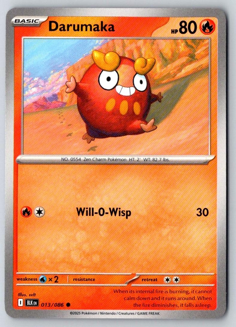 Darumaka 013/086 Common Black Bolt Pokemon Near Mint