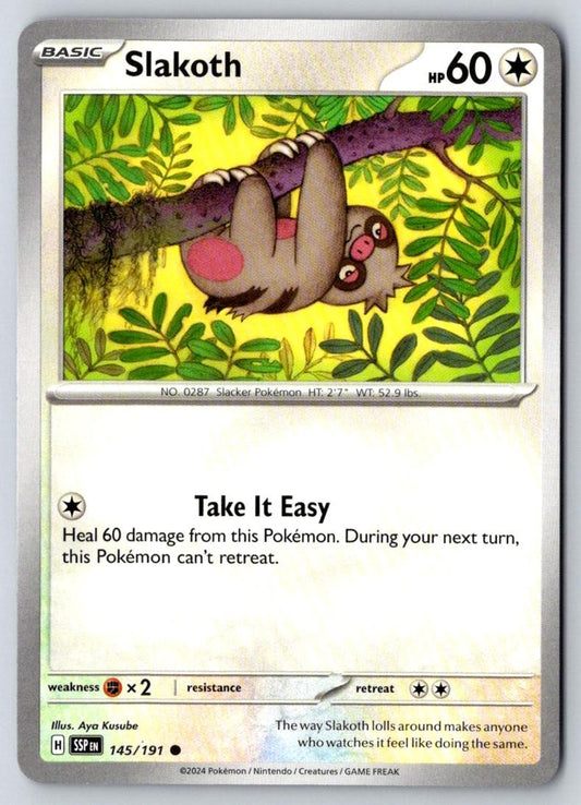 Slakoth 145/191 Common Surging Sparks Pokemon Near Mint