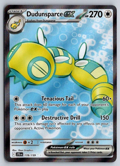Dudunsparce ex 178/159 Ultra Rare Journey Together Pokemon Near Mint
