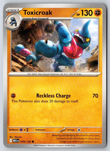 Toxicroak 079/132 Common Mega Evolution Pokemon Near Mint