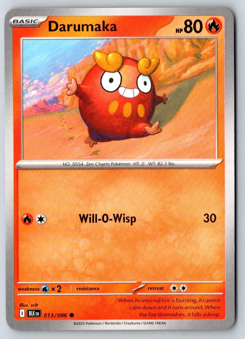 Darumaka 013/086 Common Black Bolt Pokemon Near Mint