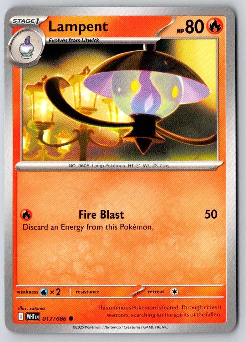 Lampent 017/086 Common White Flare Pokemon Near Mint