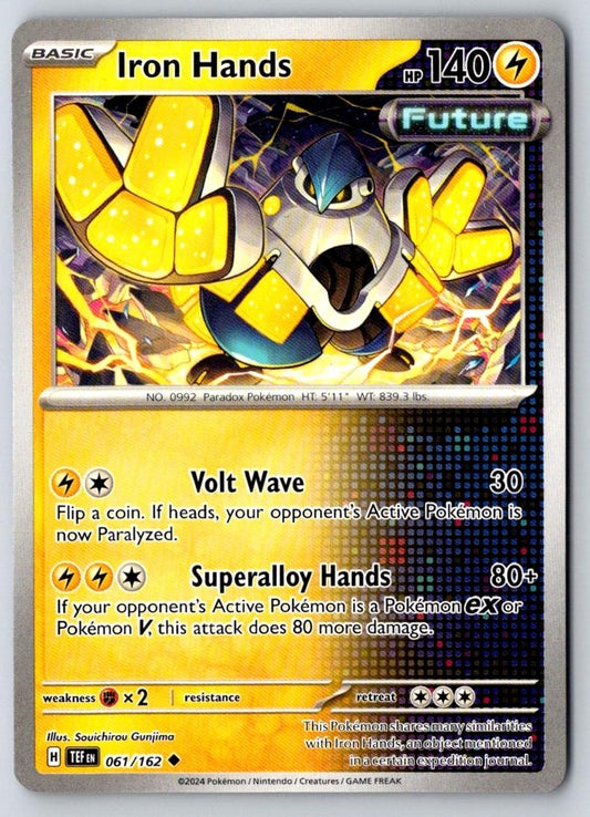Iron Hands 061/162 Uncommon Temporal Forces Pokemon Near Mint
