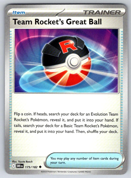 Team Rocket's Great Ball 175/182 Uncommon Destined Rivals Pokemon Near Mint