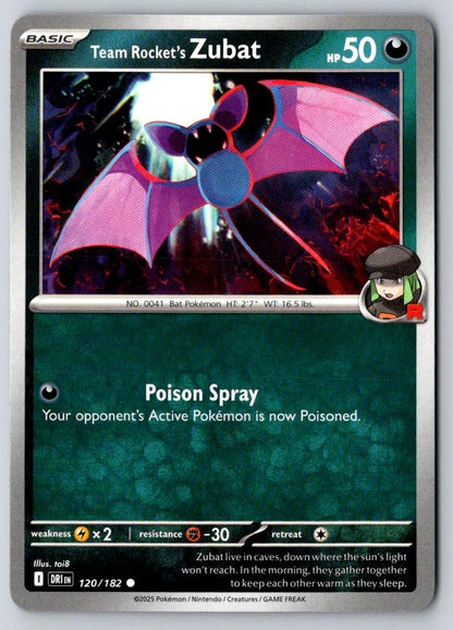 Team Rocket's Zubat 120/182 Common Destined Rivals Pokemon Near Mint
