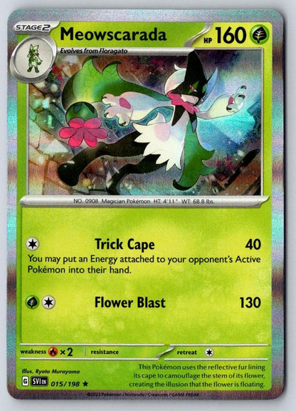 Meowscarada 015/198 Rare Scarlet & Violet Pokemon Holo Near Mint