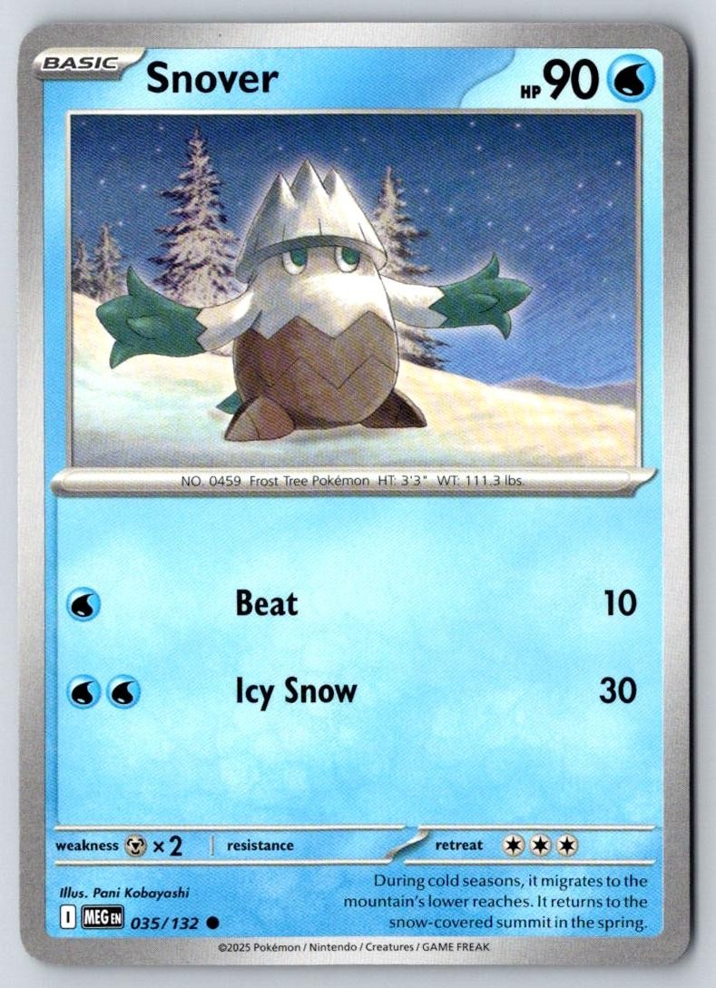 Snover 035/132 Common Mega Evolution Pokemon Near Mint