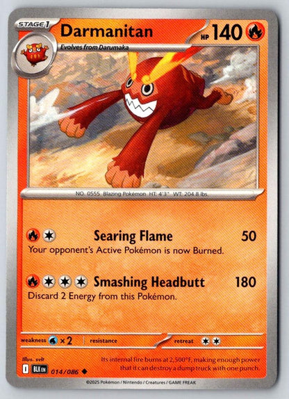 Darmanitan 014/086 Uncommon Black Bolt Pokemon Near Mint