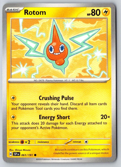 Rotom 061/191 Common Surging Sparks Pokemon Near Mint