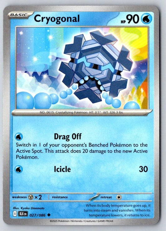 Cryogonal 027/086 Uncommon Black Bolt Pokemon Near Mint