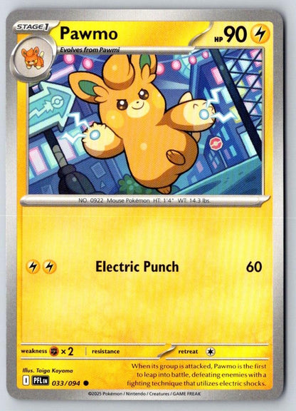 Pawmo 033/094 Common Phantasmal Flames Pokemon Near Mint