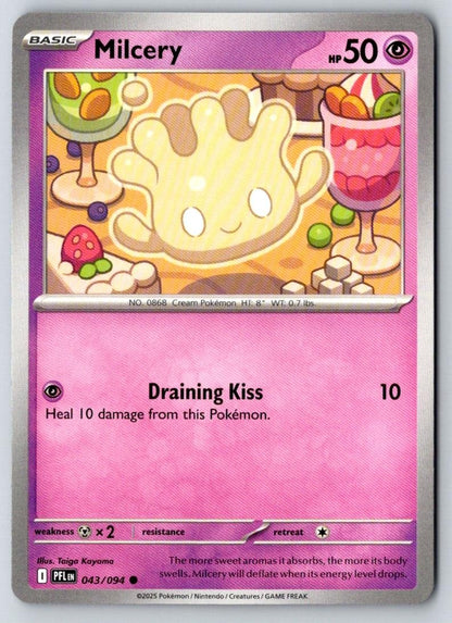 Milcery 043/094 Common Phantasmal Flames Pokemon Near Mint