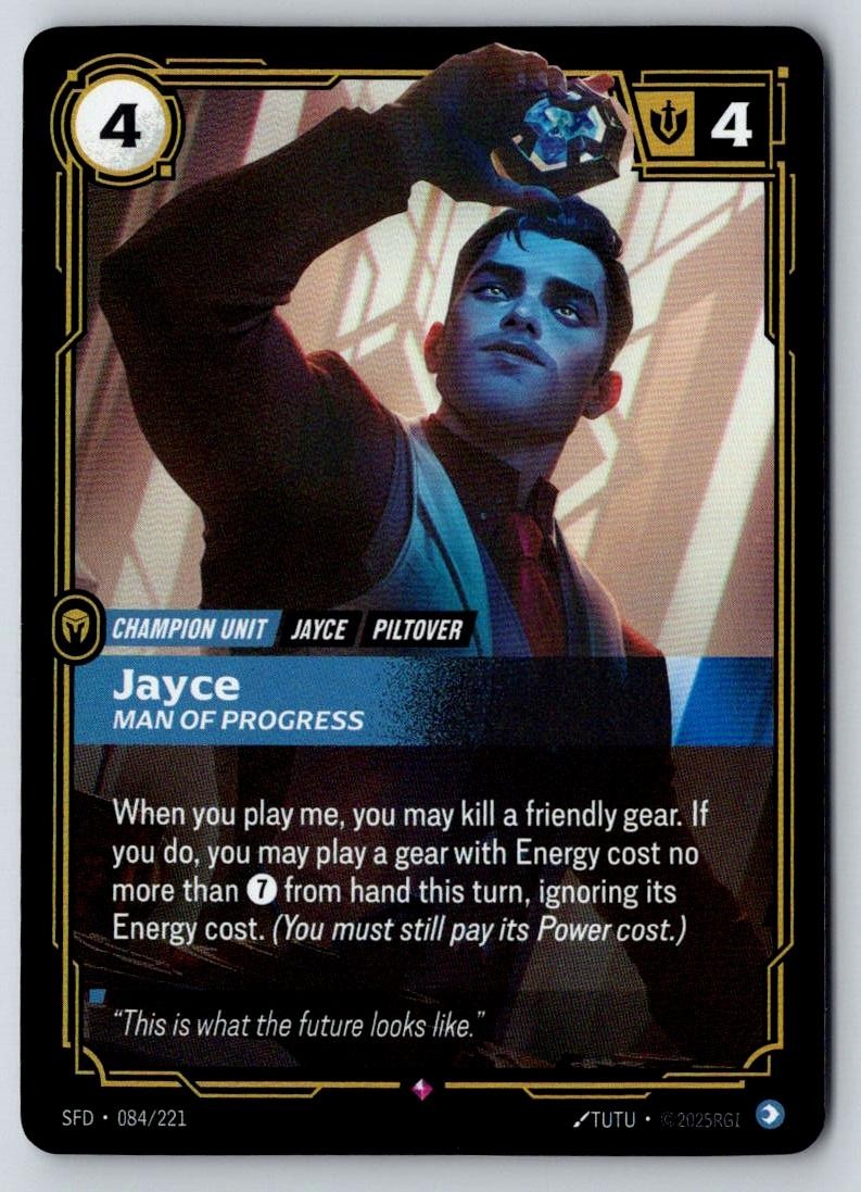 Jayce - Man of Progress 084/221 Rare Spiritforged Riftbound Foil Near Mint