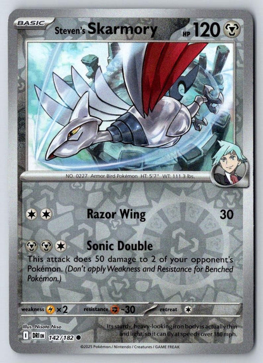 Steven's Skarmory 142/182 Common Destined Rivals Pokemon Near Mint