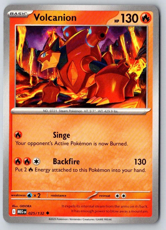 Volcanion 025/132 Uncommon Mega Evolution Pokemon Near Mint