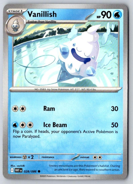 Vanillish 028/086 Common White Flare Pokemon Near Mint