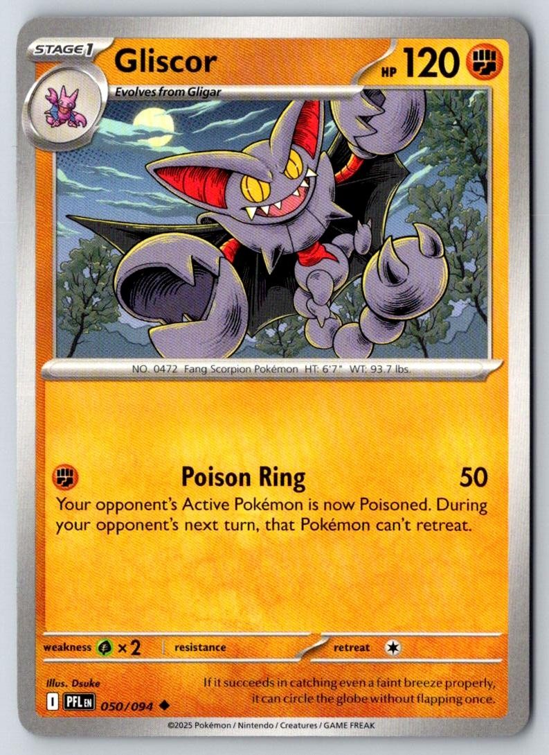 Gliscor 050/094 Uncommon Phantasmal Flames Pokemon Near Mint