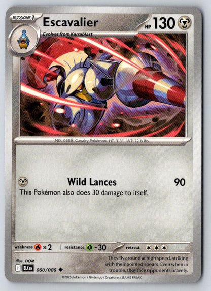 Escavalier 060/086 Uncommon Black Bolt Pokemon Near Mint