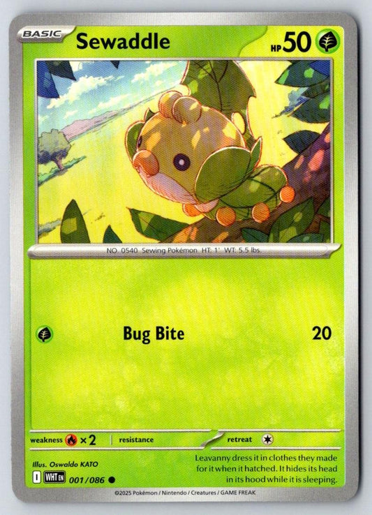 Sewaddle 001/086 Common White Flare Pokemon Near Mint