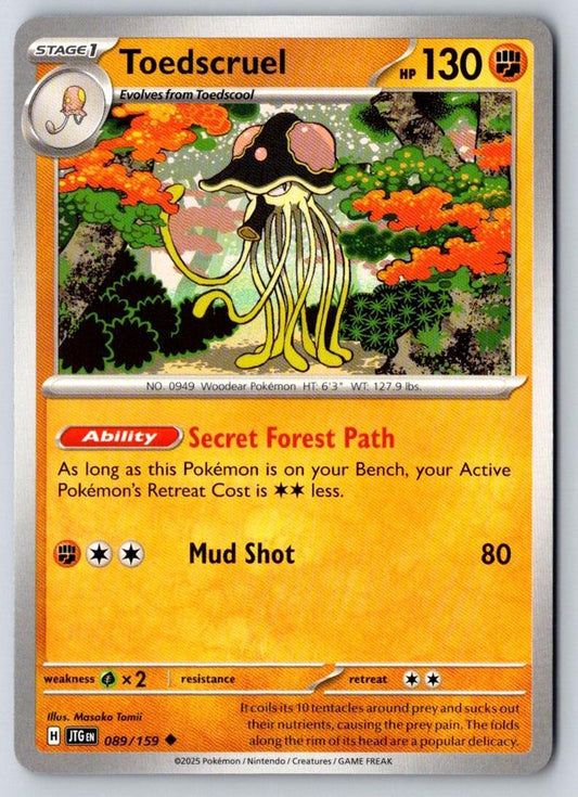 Toedscruel 089/159 Uncommon Journey Together Pokemon Near Mint