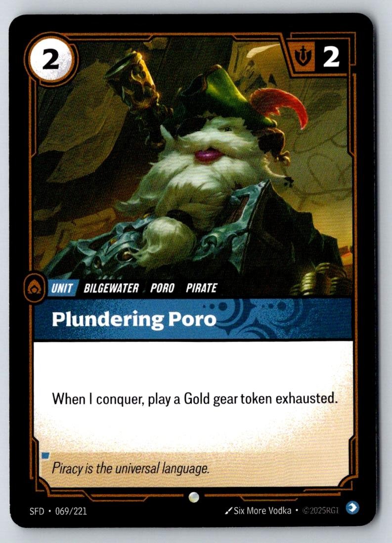 Plundering Poro 069/221 Common Spiritforged Riftbound Near Mint