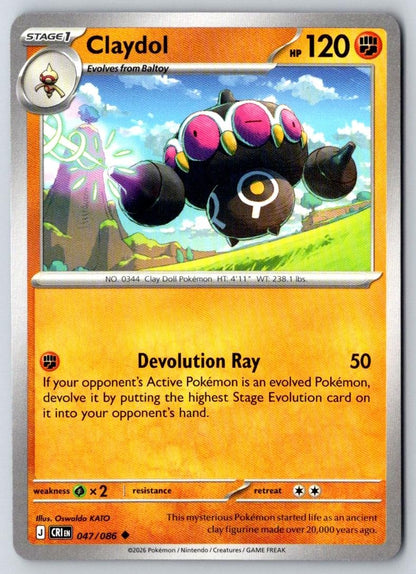 Claydol 047/086 Uncommon Chaos Rising Pokemon Near Mint