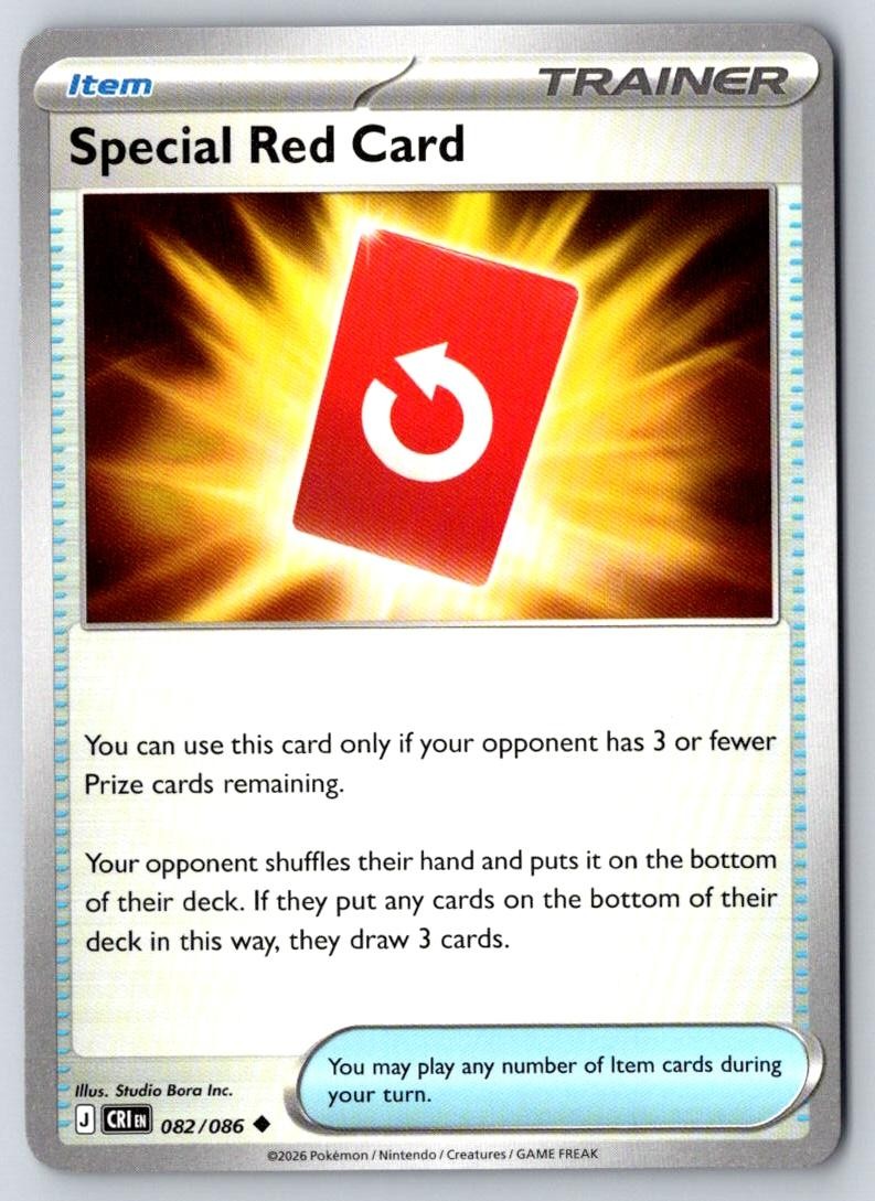 Special Red Card 082/086 Uncommon Chaos Rising Pokemon Near Mint