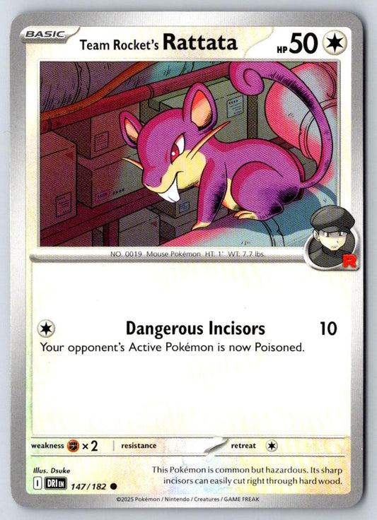 Team Rocket's Rattata 147/182 Common Destined Rivals Pokemon Near Mint